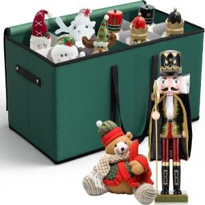 터프문브 크리스마스 호두까기 인형 및 피규어 수집품 보관함 15인치 피규어용 장식 보관 용기 최대 8개의