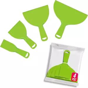 뱅뱅싱 4팩 퍼티 나이프 라지 사이즈 팩 스패클링용 유연한 플라스틱 페인트 스크레이퍼 도구 벽지 주걱