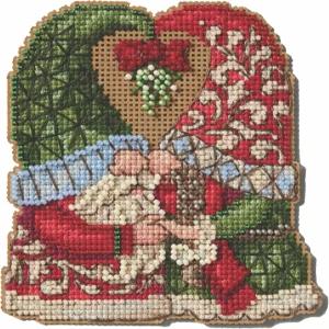 밀 힐 겨우살이 커플 놈 카운트 크로스 스티치 장식 키트 2025 짐 쇼어 컬렉션 JS202516 3 x 5 인치 멀티