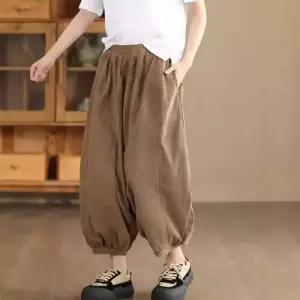 여친 바지 팬츠 캐주얼 가을 빈티지 패치 입체 코듀로이 배기팬츠 융단 CH3