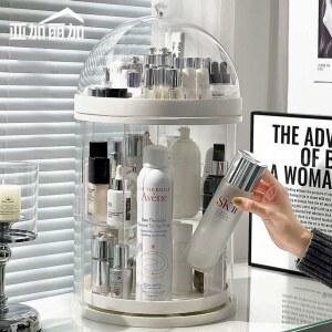 아크릴화장품정리함 회전수납 투명정리 정리함 화장대 회전