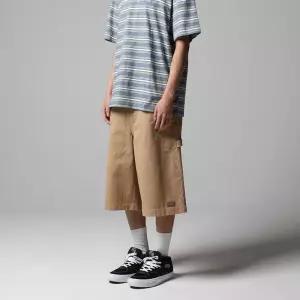 [매장정품] 디키즈 가먼트 다이드 오버랭스 트윌 쇼츠 Khaki 3183608