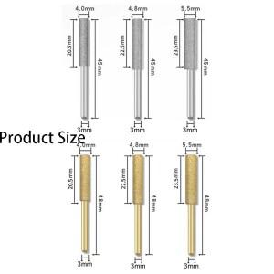 20Pcs 다이아몬드 코팅 버 전기 톱 숫돌 조각 그라인딩 헤드 회전 파일 4.0/4.8/5.5mm 연마 도구 세트