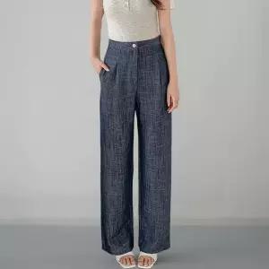 [신상오픈런]여성 링클프리 여름용 데님 핀턱 롱 와이드 스판 쿨 진 (34705870)