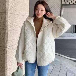 [신상오픈런]미시룩 루즈핏 후드 여자패딩 사파리점퍼 (28560089)