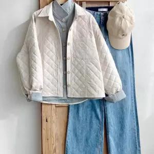 [신상오픈런]카라 셔츠코디 경량 패딩셔켓 단정한 퀼팅자켓 여성 (28560087)