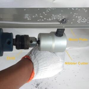 드릴 수정 다리미 시트 금속 절단 수공구, 가위, 곡선 원형 구멍 오프너 가능