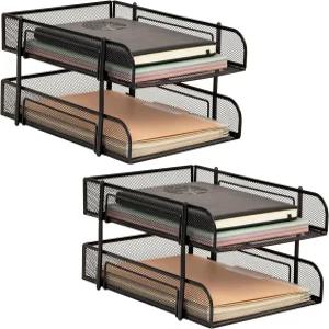 마인드 리더 종이 트레이 책상 정리함 스태커블 보관 사무실 금속 메시 10.5인치 L x 13.25인치 W 7.5인치