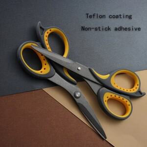 전문 테플론 코팅 금속 가위 - 접착 테이프 및 공예용 비점착성, 날카로운 칼날, 녹 방지, 다목적 도구