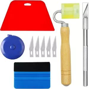 카틴츠 벽지 스무딩 도구 키트에는 줄자 빨간 스퀴지 고무 핸드 롤러 종이 도포용 공예용 칼 필름 비닐이