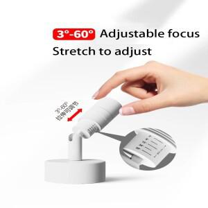 Led 스포트라이트 줌 3-60도 조정 가능한 각도 빔 초점 스포트 라이트 미니 소형 표면 장착 천장 조명 분