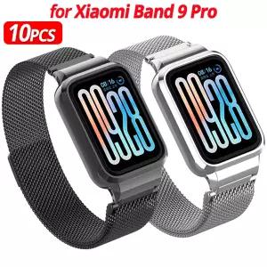 호환 샤오미호환 스마트 밴드 9 프로 팔찌 금속 스테인레스 스틸 밴드  케이스 보호대 Mi Band 9 Pro Watch