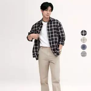 백화점 프로젝트M 남성 세미오버핏 쿨 서커 체크 긴팔 셔츠 EPG2WC1334