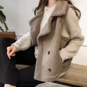 여성용 양털 안감 플리스 뽀글이 미들 길이 페이크 퍼 조끼 캐주얼 rnq9+3arH