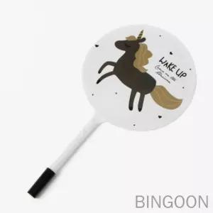 빈군 화이트 유니콘 부채볼펜 아이디어상품 부채겸용펜