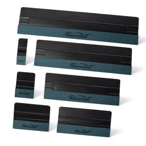 NEWISHTOOL 7 in 1 비닐 위한 플라스틱 스웨이드 스퀴지 및 스무딩 스크레이퍼 가장자리 세트가 다양한 파이버 포장 포함된 틴팅 도구 크기의 카드 벽지 창문 설치를 펠트 자동차 PPF