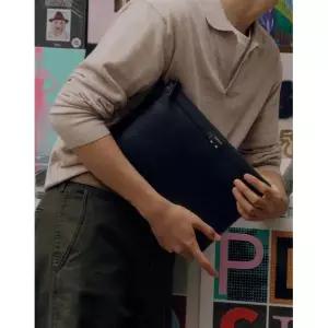 매장정품 HAZZYS 헤지스 MEN ACC [ROWING STRIPE] 가죽 클러치 HJHO6E530BK 1157461