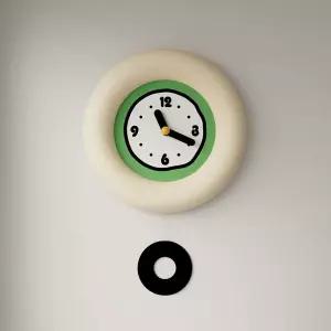 유니크 인테리어 그린 소품 디자인 모던 케이스 벽시계 담요