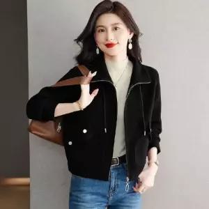 여성 모직 코트 반 봄가을 칼라 재킷 포켓 상의 아우터 KS3