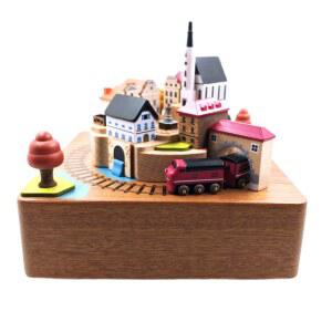 원목 오르골 기차마을 크리스마스 가을 뮤직박스 기차 A 장 소품 스팟 가을열차