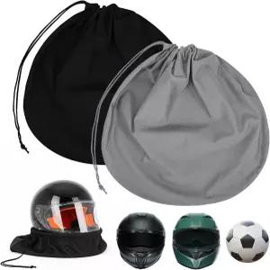 2팩 헬멧 가방 용접 오토바이 후드 드로스트링 잠금 접이식 대형 보관 커버 경량 보호 자전거 라이딩