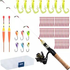 닥터피쉬 스 낚싯대와 릴 콤보 낚싯대 장비 완비 키트 겨울 방적대와 패키지 여행용 지그 미끼 태클