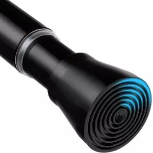 MEXAU 1팩 블랙 샤워 커튼봉 16~26인치 욕실용 장력 샤워봉 7/8인치 조절 가능한 스프링 드릴링 봉 없음