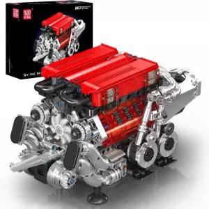 몰드 킹 W16 엔진 모델 키트 - 나만의 슈퍼카 장난감 만들기 실행되는 MOC 엔지니어링 빌딩 블록 세트