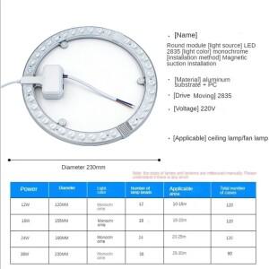 AC220V-240V LED 링 패널 원형 조명 12W 18W 24W 36W 차가운 백색 천장 보드 램프 광원