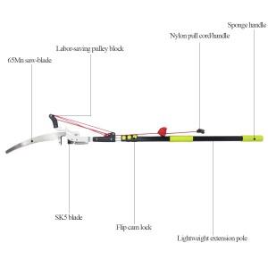 12피트 텔레스코픽 전정기, 긴 손잡이 높은 나무 트리머, 3.6m 연장 폴 톱, 고소지대 가지 절단 도구