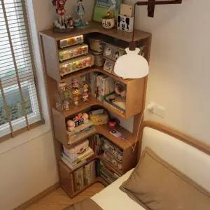 코너 책장 책꽂이 오픈 좁은 높은 원목 인테리어 선반