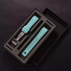 호환  JWNSPA 퀵 릴리스 천연 FKM 고무 시계 스트랩 20mm 22mm 스마트 시계 밴드 나사 나비 핀 버클 포함