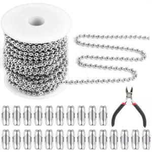 에이미고 66피트 스테인리스 스틸 볼 체인 4.5mm 커넥터 및 플라이어가 있는 10 비드 수직 창문 블라인드용