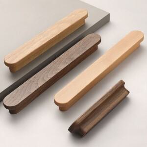 북유럽 천연 나무 가구 손잡이 캐비닛 및 서랍 드레서 주방 긴 옷장