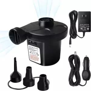 인플레이터용 에어 펌프 3개의 노즐이 있는 전기 매트리스 인플레이터 보트 침대 수영 링을 위한 휴대용 퀵