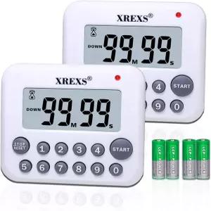 XREX 디지털 주방 타이머 마그네틱 카운트다운 조리 시계 자석 뒷면 및 클립 시끄러운 알람 대형