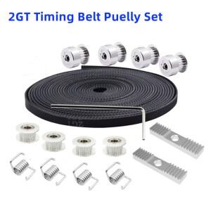 타이밍 벨트 풀리 세트 4개 20T 5미터 6MM GT2 오픈형 2개 고정 부품 1개 렌치 DIY 키트 3D 프린터