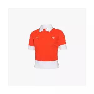 매장정품 diadora 디아도라 Diadora 테니스 피케 크롭 반팔티셔츠 우먼 ORANGE D2222PTS86ORS 1243654