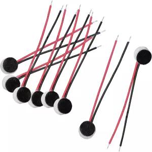 uxcell 10Pcs 6mm x 3.5mm 2와이어 일렉트렛 콘덴서 마이크 잭 녹음 장치 전자제품 DIY 프로젝트용 고감도