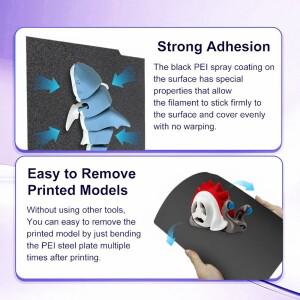 Bambu Lab X1-Carbon P1P 빌드 플레이트용 부드러운 블랙 PEI 시트, 3D 프린터 부품, 가열 베드 질감 P1S