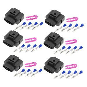 uxcell 6 세트 4 핀 No.1J0973724 점화 코일 팩 커넥터 어댑터 플러그 클립 키트 교체용 아우디 시트용 스코다