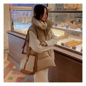 여성 겨울아우터 사선 조끼패딩 오버핏 베스트 3129953