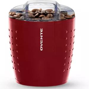 OVENTE 전기 커피 그라인더 가정과 주방에 완벽한 스테인리스 칼날이 있는 소형 휴대용 및 분쇄기 마룬