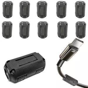10 PCS 9mm 페라이트 코어 스냅온 노이즈 필터 클립 두꺼운 전원 케이블 HDMI 동축 AV CCTV 및 오디오