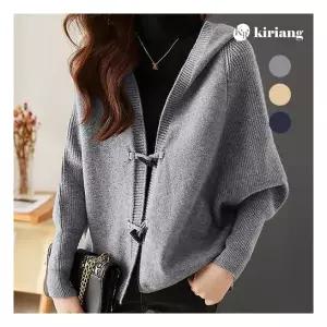 [키리앙] 니디 가오리핏 후드 니트 가디건 3129981