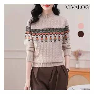 [비바로그] 하트 노르딕 반목 니트 3129992