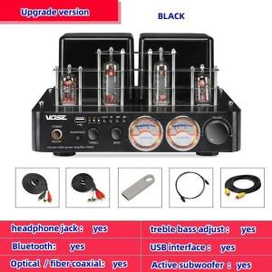 VOSE PM50 블루투스 5.0 80W*2 2.0 채널 스테레오 6F1 6U1 VU 미터 진공관 홈 오디오 앰프 (USB 광섬유 동