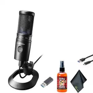오디오 테크니카 AT2020USBX 카디오이드 콘덴서 USB 마이크 블랙 + 마이크로파이버 클리닝 천 고비 랩스