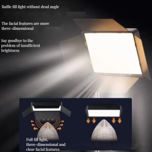 삼각대 스탠드가 있는 사각 LED 조명, 밝기 조절 가능 데스크탑 뷰티 셀카 유튜브 비디오, 라이브 스트림,