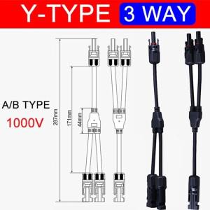 1/5 세트 Y 유형 30A 1000V 광전지 PV 커넥터 태양 패널 병렬 연결 플러그 1 ~ 2/3/4